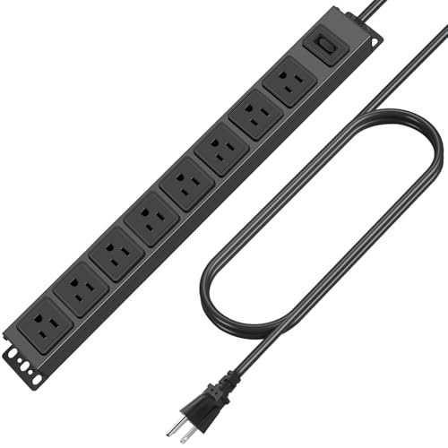 HHSOET 8 Outlet Magnetic Power Strip, 14AWG Extension Cord, 3Ft, Black, 1 - size: 3ft