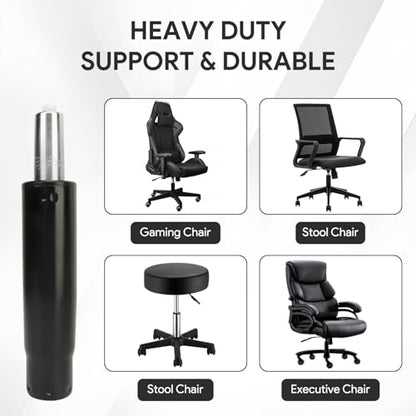Chair Gas Lift 1.5 Inch Cylinder Office Chair Cylinder Replacemen Universal, Heavy Duty Hydraulic Piston Cylinder for Desk Chair, Gaming Seat Part