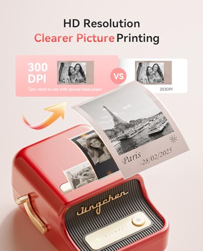 NIIMBOT Label Maker, B21 Pro 300DPI HD Sticker Printer for Photos, Red | Red&Black Dual-Color Printer, Bluetooth Sticker Maker for Notes, Study Graphics, Memo Maker, Come with 2'' x 1.2'' Label Roll - color: Red