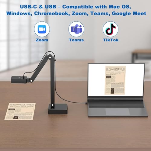 8MP USB Document Camera for Teachers and Classroom, Auto Focus 4K Doc Cam