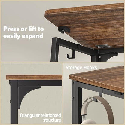WOHOMO Folding Desk, 39.4" Foldable Computer Table for Small Spaces, Walnut - color: Brown, size: Large Size:39.4 x 15.7