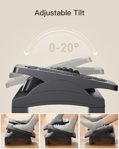 HUANUO Adjustable Foot Rest Under Desk with Massage Texture and Roller