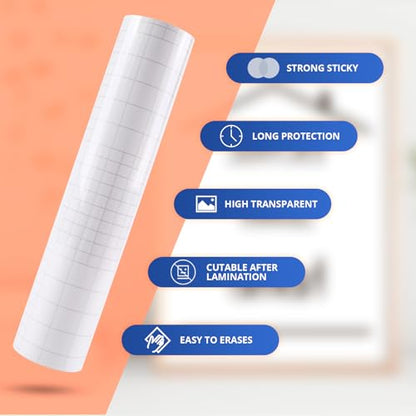 HTVRONT Clear Self-Adhesive Laminating Vinyl Roll 12x50 FT - size: 50ft