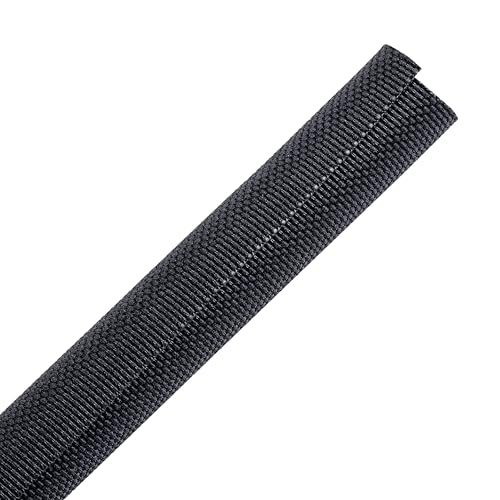 Automotive Wire Sheathing Split Braided Wire Loom 1/2"-16ft | Black Self-Wrap Braided Cable Sleeves Wire Loom Tubing Cord Organize for Wires/Audio Video Cable/Multi-Cable Strings - style: 1/2" - 16 Feet
