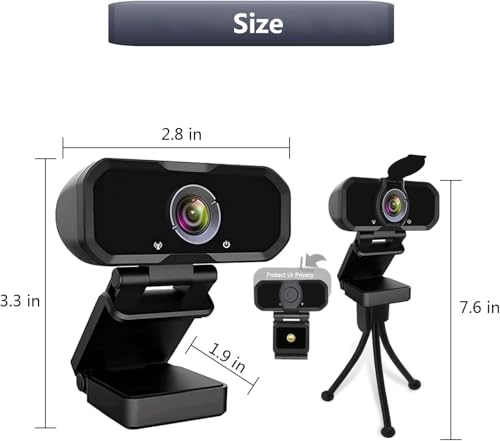Webcam 1080p HD Computer Camera Microphone Laptop USB PC Webcam - color: Black-1080P
