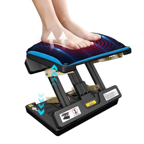 Foldable Foot Rest, Computer Foot Rest Under Desk, 12Modes Adjustable Ergonomic for Office, Loading Capacity 80 pounds, Removable Soft Cloth Pad,All-Season(Yellow) - color: Yellow & Thick Pad