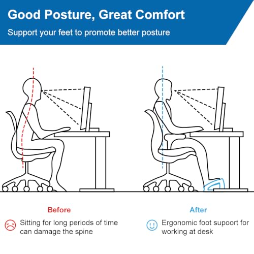 StrongTek Wooden Under Desk Footrest, 4 Heights, 400 lb, Office Foot Rest - color: Natural