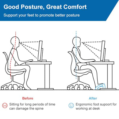 StrongTek Wooden Under Desk Footrest, 4 Heights, 400 lb, Office Foot Rest - color: Natural