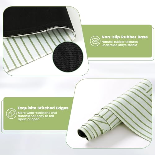 iCasso Green Desk Matt for Desktop, Cute Desk Pad Mat, Green - color: Line-Green