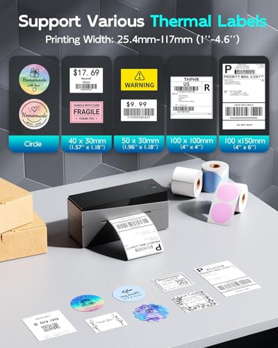 Bluetooth Shipping Label Printer 4x6, WirelessThermal Printer | 249BT Thermal Label Printer 4x6 for Small Business, Compatible with Android iPhone iPad Windows macOS Tiktok USPS Etsy