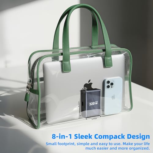 320W Fast Charging 8 Port USB C Charger Block, Multi-Device USB Charging Station Wall Desktop Charger with GaN Ⅲ Technology, USB-C Charger Adapter for MacBook/iPad/iPhone 16/Samsung Galaxy/DELL/HP - size: 320W