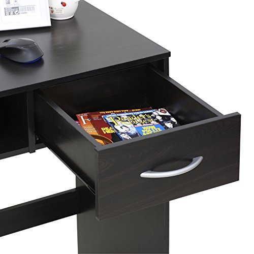 FURINNO JAYA Computer Study Desk with Drawer, Brown - color: Espresso, size: With Drawer, 32.2 in. x 15.5 in.