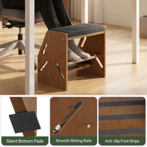 CHOEZON Adjustable Foot Rest Under Desk with Cushion and Non-Slip Design