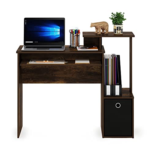 Furinno Econ Computer Writing Desk, Amber Pine/Black - color: Amber Pine/Black, size: Compact