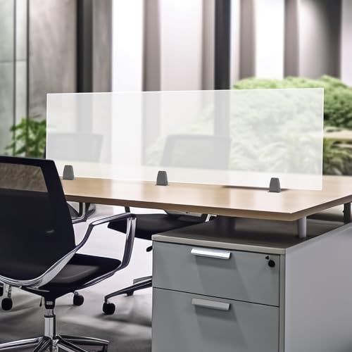 Acrylic Free Standing Screen, 60 x 18 Divider for Desk Privacy Home Office - size: 60" x 18" x 2"
