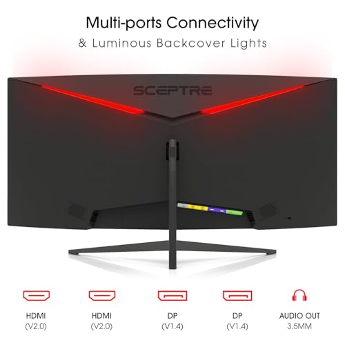 Sceptre Prime Curved 30-inch Gaming Monitor 200+Hz FreeSync Build-in Speakers 2560 x 1080p HDMI DP Machine Black 2026 (C305B-200UN Series) - style: 2025 30" 200Hz+