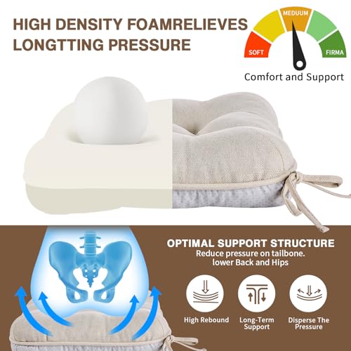 BETU Chair Cushions for Dining Chairs Set of 4,3.5" Thick Kitchen Table Chair Pads with Ties,Non Slip Backing and Covers, Seat Cushion for Dining Room,Bar,Patio Chairs,15.5"X15.5"X3.5",Beige