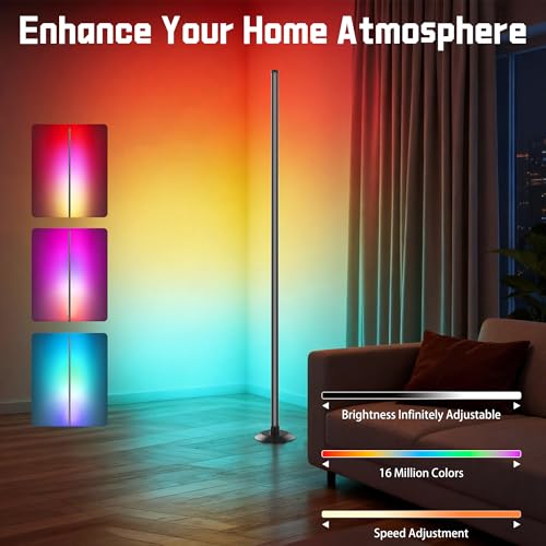 NBBUFF IC+RGBW Led Corner Floor Lamp USB Powered App & Remote Control,2Pack - size: 2Pack