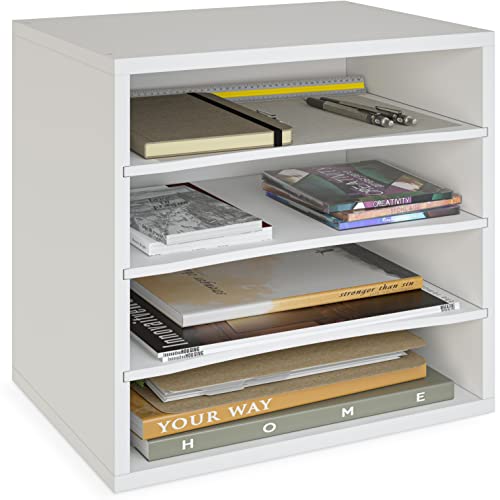 Ballucci 4 Tier File Organizer File Holder, Desk Storage, Letter Paper Tray - color: White, size: 4 Tier Standard