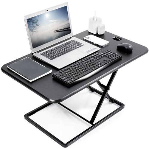 VIVO Black 32 in Single Top Standing Desk Converter, DESK-V032J - color: Black, size: 32"