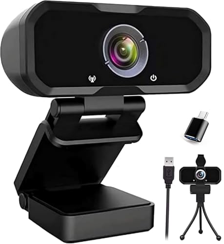 USB-C 1080P Webcam Compatible with Switch 2/ PC - Streaming Camera for Zoom/Teams/Skype, Plug&Play PC/Mac/Laptop - color: Black-USB C