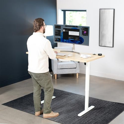 VIVO Light Wood 60 x 30 in Standing Desk, DESK-KIT-0W6C - color: Light Wood Top / White Frame, size: 60 x 30 inch