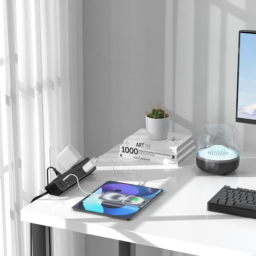 Jgstkcity Desk Clamp Power Strip 40W USB C,8 Outlets,8 USB,6FT,Black | 40W Fast Charging Station,4 USB-C,4 USB-A,Furniture Nightstand Edge Mount Surge Protector, Fits 1.9" Tabletop Edge - color: Black, size: 6FT Length
