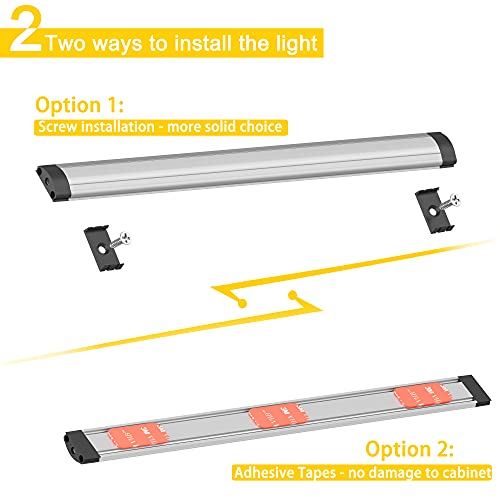 GETINLIGHT 12-inch Plug-in LED Under Counter Lights for Kitchen, Soft White 3000K, Pack of 3, IN-0110-23-SN