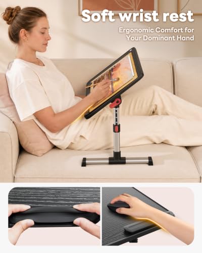 Laptop Desk Table, SAIJI Adjustable Laptop Stand, Portable Lap Desks - color: Black, size: 20.5*11.8 inches