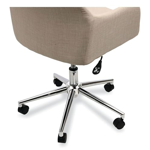 Workspace by Alera Mid-Century Task Chair, Supports Up to 275 lb, 18.9" to 22.24" Seat Height, Cream Seat, Cream Back