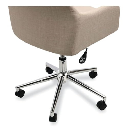 Workspace by Alera Mid-Century Task Chair, Supports Up to 275 lb, 18.9" to 22.24" Seat Height, Cream Seat, Cream Back