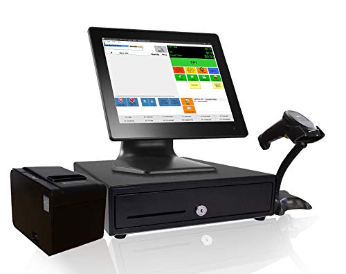 Retail Point of Sale System - Includes Touchscreen PC, POS Software (CRE Monthly), Receipt Printer, Barcode Scanner, Cash Drawer, and LCD Customer Display - size: Add: LCD Display