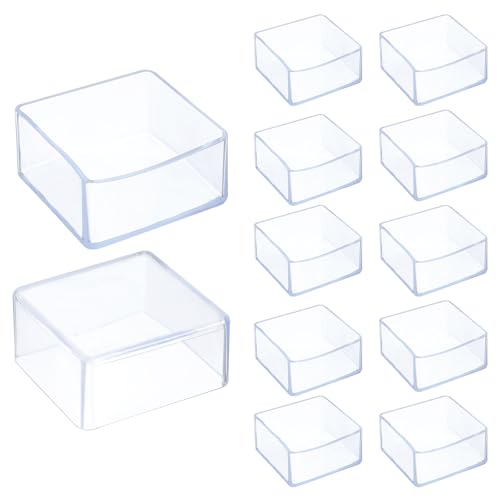 uxcell 12 Pcs Silicone Chair Leg Floor Protectors 2.4 x 2.4 Inch Non-Slip Chair Leg Caps Covers, Square Furniture Leg Protectors for Hardwood Floors Reduce Noise and Scratches, Clear - size: 2.4 x 2.4 Inch