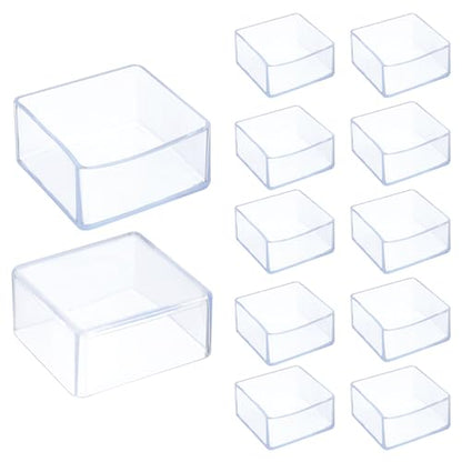 uxcell 12 Pcs Silicone Chair Leg Floor Protectors 2.4 x 2.4 Inch Non-Slip Chair Leg Caps Covers, Square Furniture Leg Protectors for Hardwood Floors Reduce Noise and Scratches, Clear - size: 2.4 x 2.4 Inch