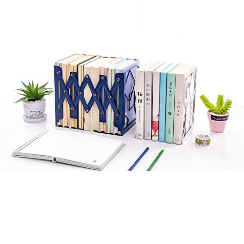 Adjustable Bookends - Nonskid Heavy Duty Book Ends for Desk - Book Stand & Organizer - color: Black-cubic