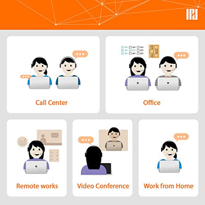 IPD IPH-250 Phone Headset with Noise Cancelling Microphone for Office and Call Center-Compatible with Avaya 1608 1616 9601 9608 9611 9611G 9620 9621 9630 9631 9640 9641 9650 9670 J139 J159 J169 J179 - color: 250-BL-LEAT