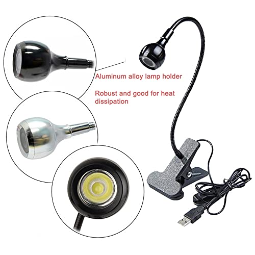 Led Clip on Light,Eye Caring Bed Reading Light,Reading Light with Gooseneck,360° Flexible Book Clamp Light,Night Light Clip on for Desk, Bed Headboard and Computers Black