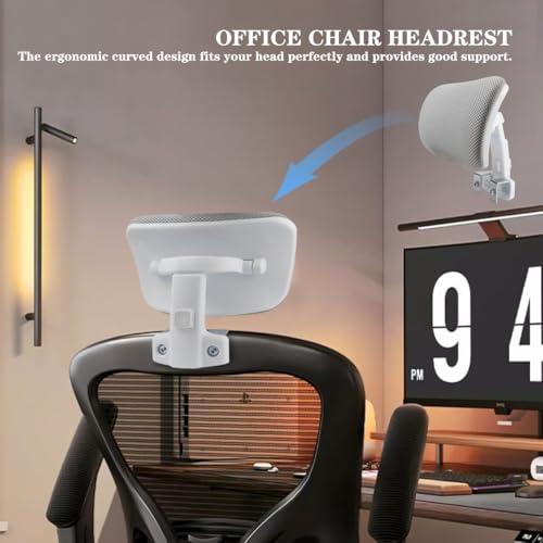 Office Chair Headrest Attachment Head Support Cushion Chair Mesh Head Rest Black Mesh Frame Adjustable Height Angle for Ergonomic Office - color: Color 4