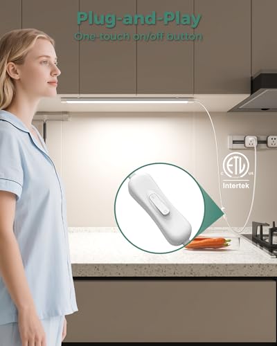 ASOKO 25" Under Cabinet LED Lights Plug in Workbench Light 1000LM 6000K - color: Cool White, size: 25 Inch