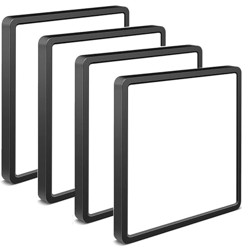 4Pack 12inch Square Black 3200LM LED Flush Mount Ceiling Light,28W White 6000K Slim Surface Mount Ceiling Light Fixture for Kitchen Bedroom Living Room - size: 4Pack-28W-12Inch-Square-Black