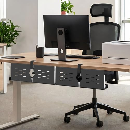 KEEGH 16 in Under Desk Cable Management Tray, Capacity Cable Tary, 3 Pack - color: Black, size: 3 Pack