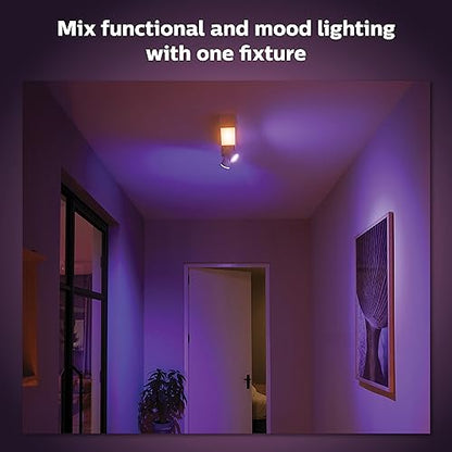Philips Hue White and Color Ambiance Centris Smart LED Ceiling Light - Includes (1) Color Changing Light Fixture in White with 2 Individually Adjustable Spotlights - Works with Voice - style: 2 Spotlights