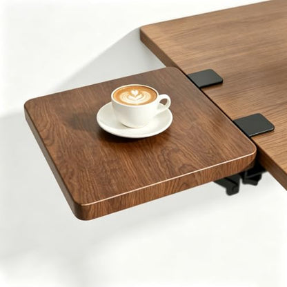 Desk Extender Tray,Computer Elbow Arm Support,Foldable Keyboard Tray,90° - color: Walnut, size: 17.5cm x 25cm