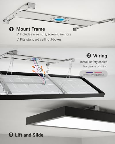Sunco 12 Pack 1x4 LED Flat Panel Lights, 3CCT Selectable, 30-46W, Dimmable - size: 1x4 - Black