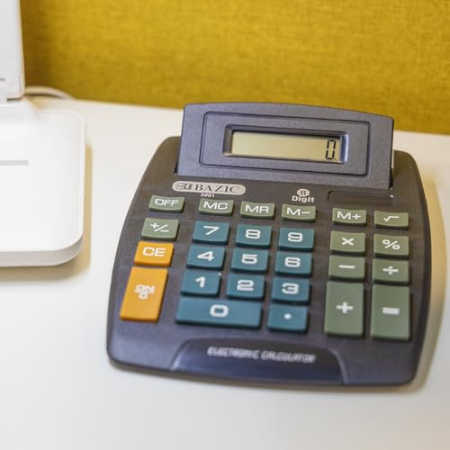 BAZIC Products 8-Digit Large Desktop Calculator, Tilt Display | adjustable tilt display and large keys for everyday math - size: 1 Unit