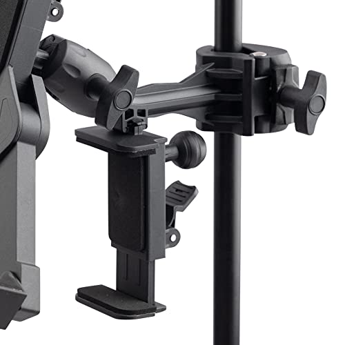 OnStage TCM1500 Tablet/Smartphone Holder (Setup for Tablets, Computers, E-Readers, Smartphones, and Phablets, Clamp Mount, Nonslip Padding, Adjustable Angle and Rotation, External Battery Holder) - style: Tablet/Smart Phone Holder