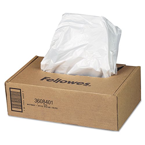 Fellowes Powershred Waste Bags for AutoMax 500C and 300C Auto Feed Shredders, 50 Bags & Ties (3608401) - size: 1 Count (Pack of 50)