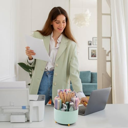 SKYDUE 360 Degree Rotating Pencil Pen Holder, Sage Green - color: Sage Green_1Pack