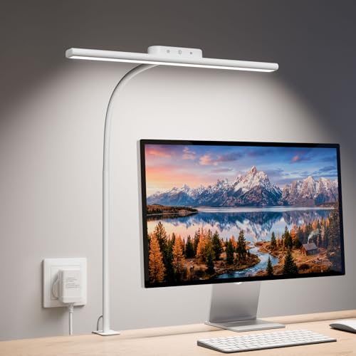 Lepro Desk Lamp with Clamp, Led Clip on Desk Lights for Home Office, White - color: White