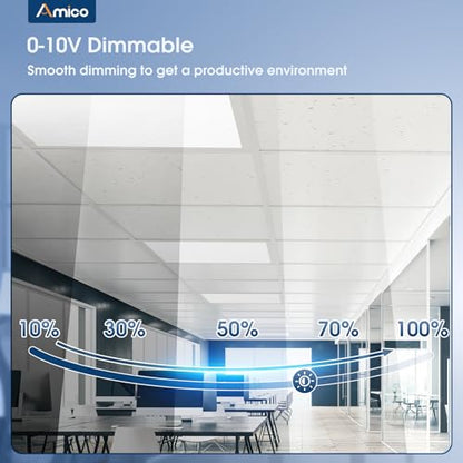 Amico 2 Pack 2x2 LED Flat Panel Light with 3CCT, 40W, 5000LM, UL/FCC